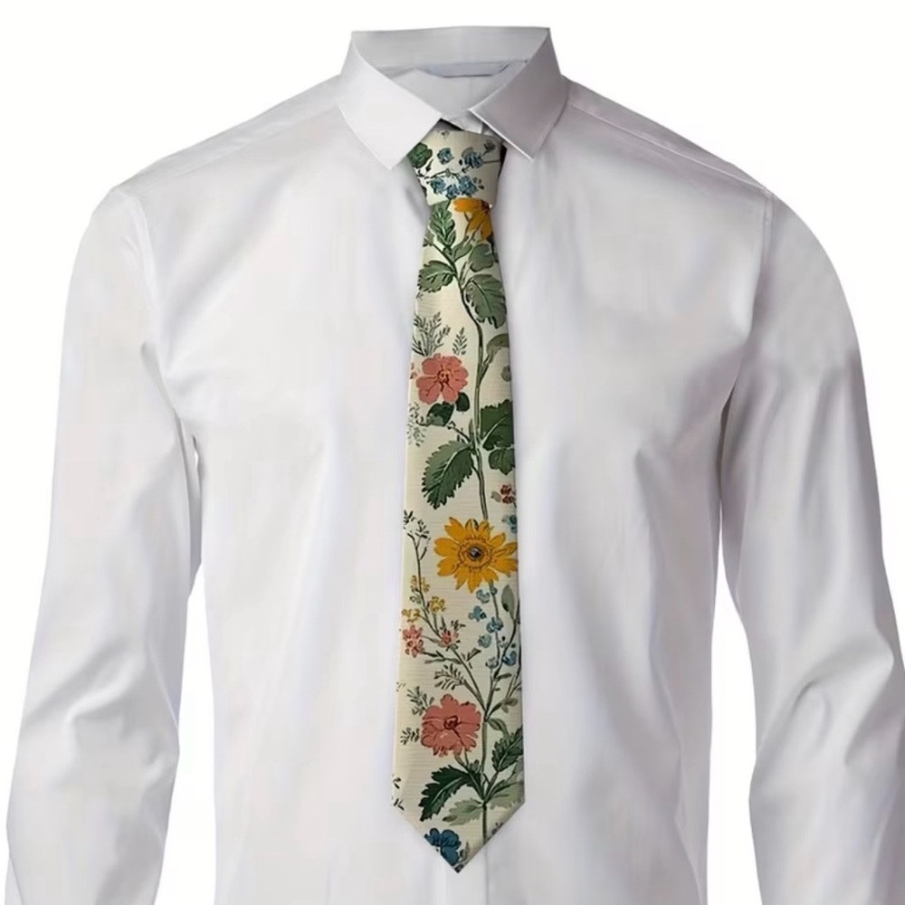 Floral Cream Tie